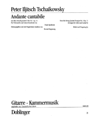 Andante Cantabile in D major — 柴可夫斯基
