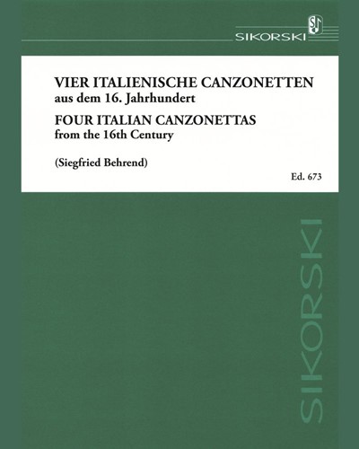 Four Italian Canzonettas from the 16th Century — 合集