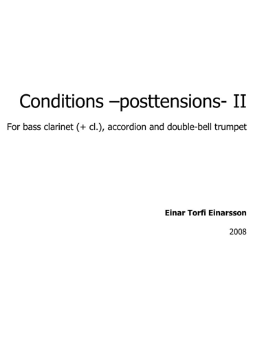 Conditions – posttensions II — Einar Torfi Einarsson