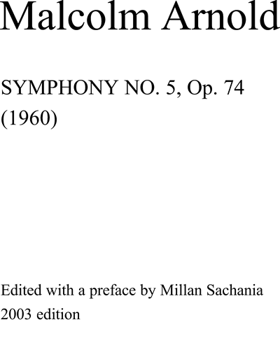 Symphony No. 5, op. 74 — 马尔科姆·阿诺德