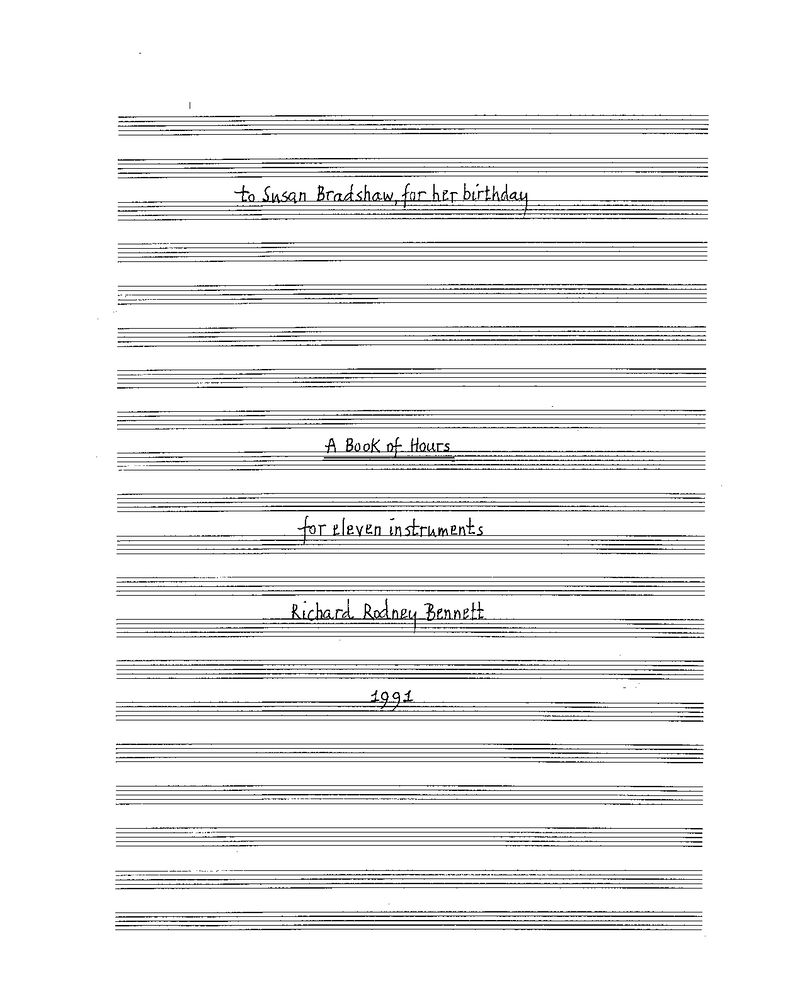 A Book of Hours — 理查德·罗德尼·贝内特