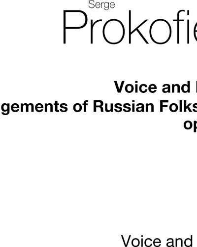 Twelve Russian Folksongs, op. 104 — Sergei Prokofiev