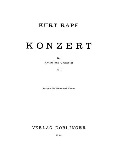 Concerto No. 1 — Kurt Rapf