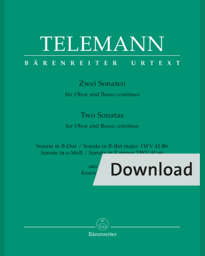 Two Sonatas for Oboe and Basso continuo TWV 41:B6, 41:e6 — Georg Philipp Telemann