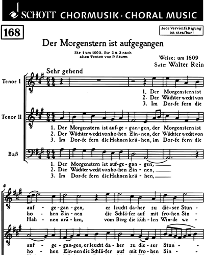 Der Morgenstern ist aufgegangen — Walter Rein