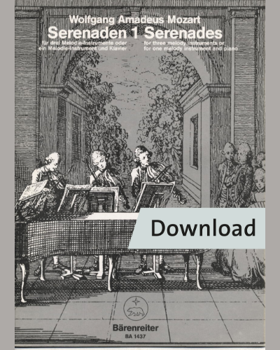 Serenades for three melody instruments or for one melody instrument and piano, Volume 1 in C major K. 439b/1 — 莫扎特