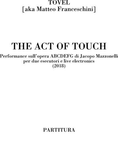 The Act of Touch — Matteo Franceschini
