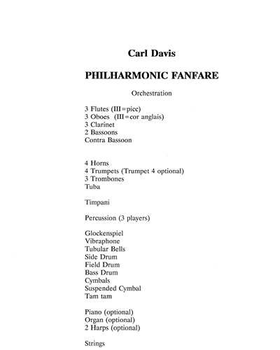 Philharmonic Fanfare — Carl Davis