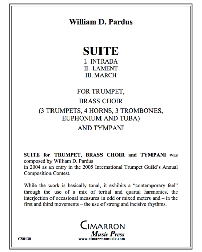 Suite for Trumpet, Brass Choir, and Timpani — William Pardus