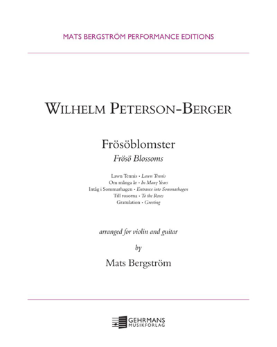 Flowers from Frösö — Wilhelm Peterson-Berger
