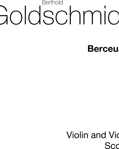 Berceuse for Violin & Viola — Berthold Goldschmidt