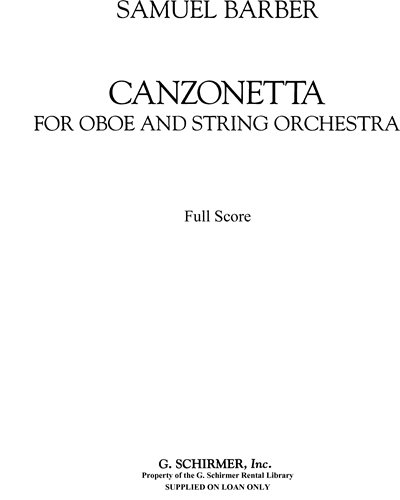 Canzonetta, op. 48, posth. — 巴伯