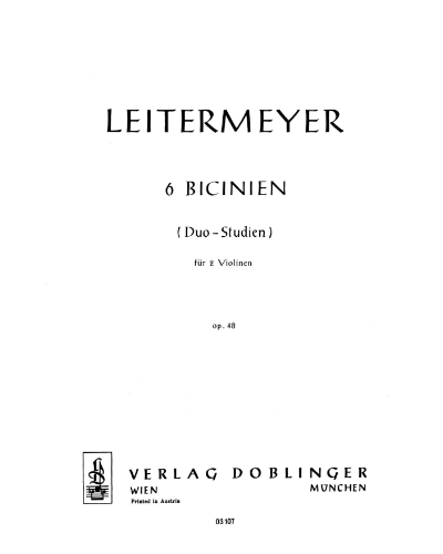 6 Bicinien, op. 48 — Fritz Leitermeyer