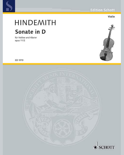 Sonata in D major, op. 11/2 — Paul Hindemith