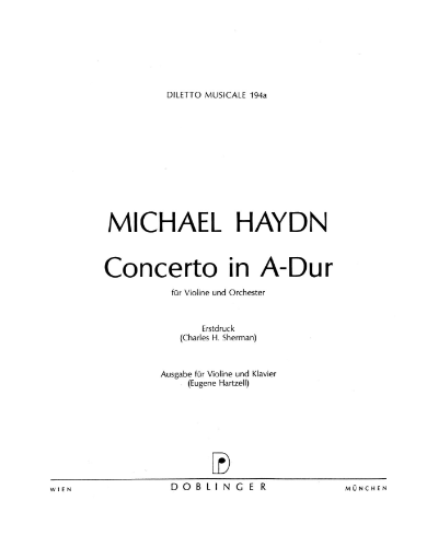 Concerto in A major, op. MH 207 — 米夏埃尔·海顿