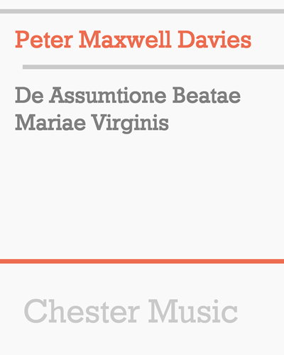 De Assumtione Beatae Mariae Virginis — 马克斯韦尔·戴维斯