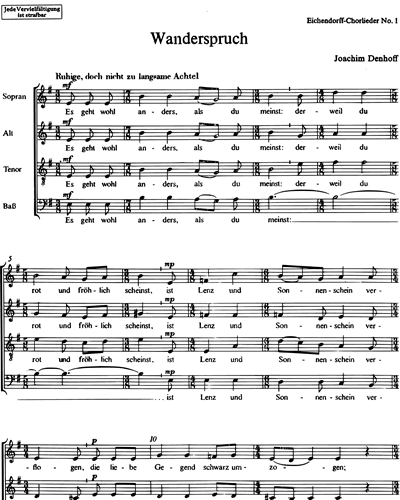 Eichendorff-Chorlieder — Joachim Denhoff