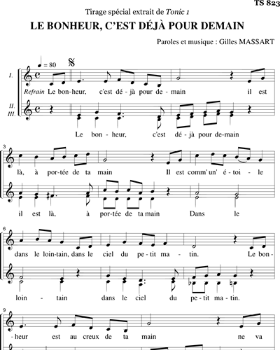 Le bonheur, c'est déjà pour demain - from Tonic 1 — Gilles Massart
