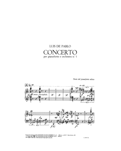 Piano Concerto No. 1 — Luis de Pablo