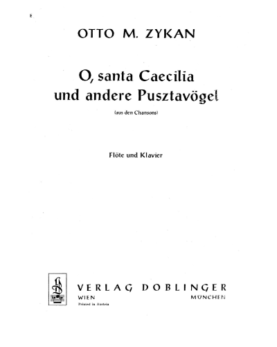 O santa Caecilia und andere Pusztavögel — Otto Zykan