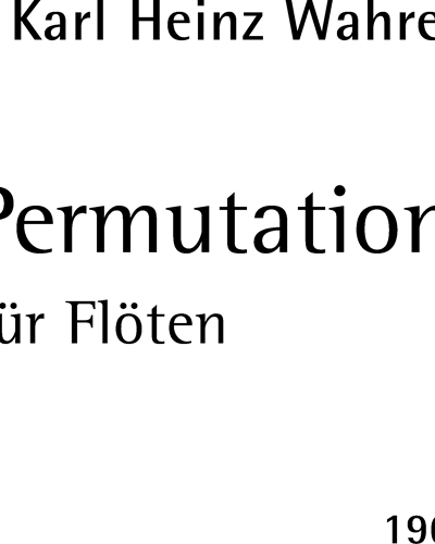 Permutation — Karl Heinz Wahren