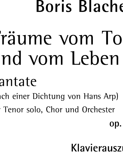 Dreams of Death and Life, op. 49 — 布拉赫尔