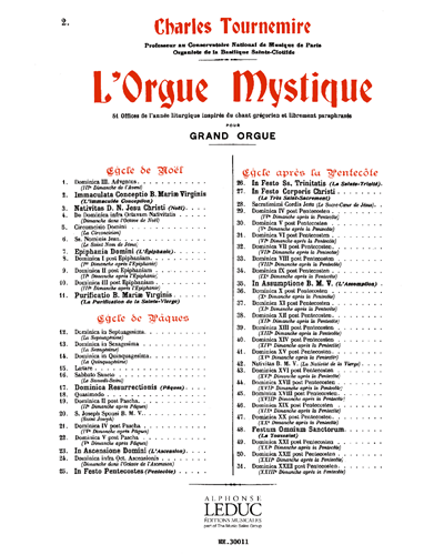 Immaculata Conceptio B. Mariæ Virginis, op. 55 — 夏尔·图尔内米尔