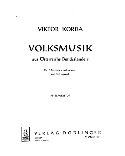 Volksmusik aus Österreichs Bundesländern — Viktor Korda