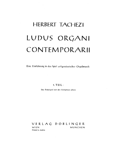 Ludus Organi Contemporarii Book 1 — Herbert Tachezi