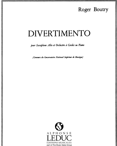 Divertimento pour saxophone alto et orchestre à cordes ou piano — Roger Boutry