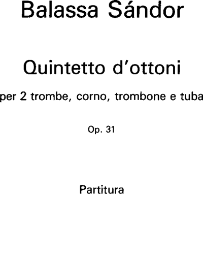 Brass Quintet — Sándor Balassa