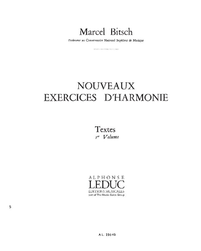 Nouveaux exercices d'harmonie, Vol. 1 — Marcel Bitsch