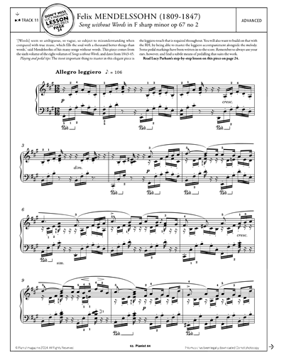 Song Without Words, op. 67 no. 2 in F-sharp minor — Felix Mendelssohn Bartholdy