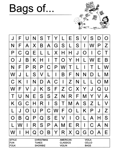 Bags of... Wordsearch — Mary Cohen