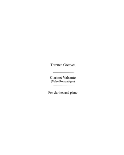 Clarinet Valsante (Valse Romantique) — Terence Greaves