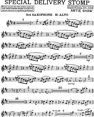 Special Delivery Stomp — Artie Shaw