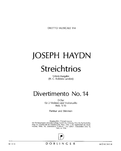 String Trio No.14 in D Major, Hob. V:15 — 海顿