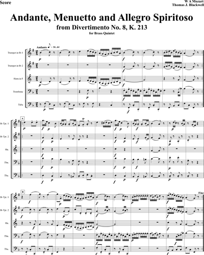 Divertimento No. 8, K. 213 — 莫扎特