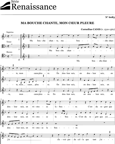 Ma bouche chante, mon cœur pleure — Cornelius Canis