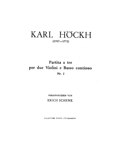 Partita a Tre in Bb major, No. 2 — Carl Höckh