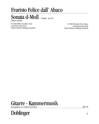 Sonata in D minor, op. 4/11 — Evaristo Felice dall'Abaco
