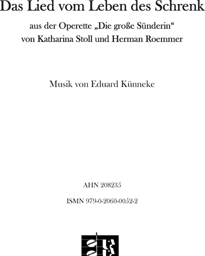 Das Lied vom Leben (aus der Operette "Die große Sünderin“) — Eduard Künneke