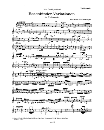 Besenbinder-Variationen — Heinrich Gattermeyer
