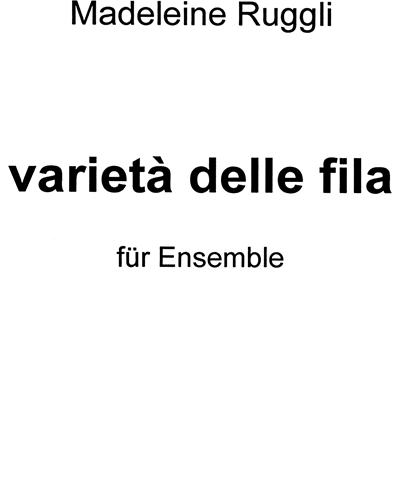 Varietà delle fila — Madeleine Ruggli