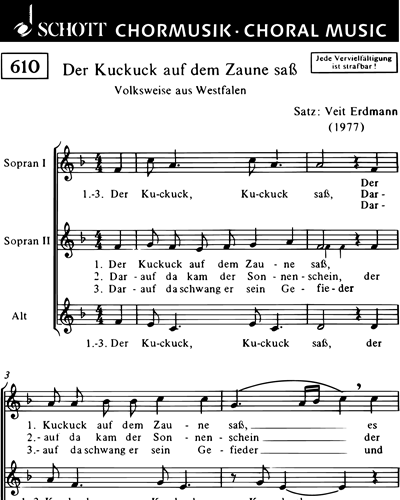 Der Kuckuck auf dem Zaune saß — Veit Erdmann-Abele