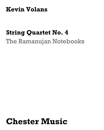 String Quartet No. 4 [1994 Revised Edition] — Kevin Volans