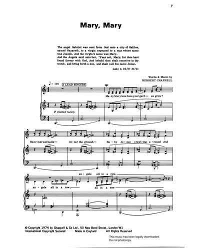 Mary, Mary (from 'Carols For Today') — Herbert Chappell
