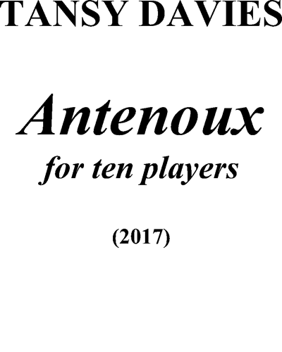 Antenoux — Tansy Davies