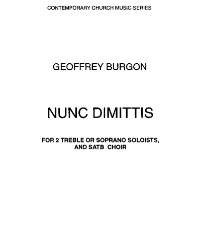 Nunc Dimittis — Geoffrey Burgon