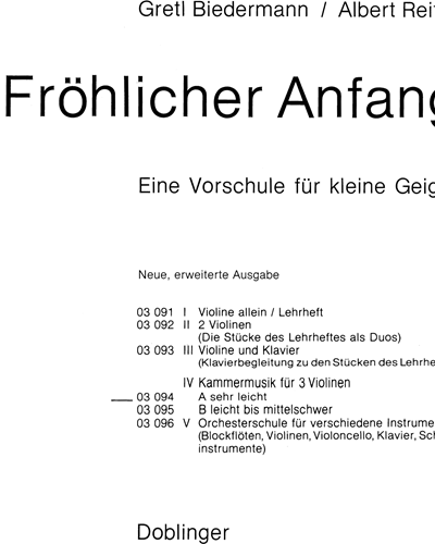 Fröhlicher Anfang, Book 4: Part 1 - Very Easy — Gretl Biedermann